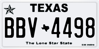 TX license plate BBV4498