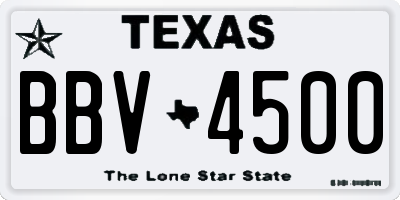 TX license plate BBV4500