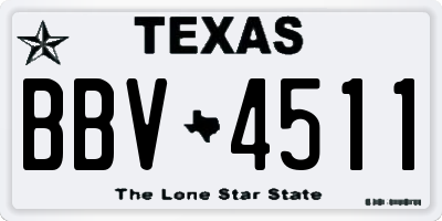 TX license plate BBV4511