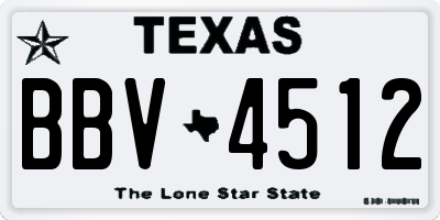 TX license plate BBV4512