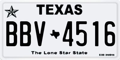 TX license plate BBV4516