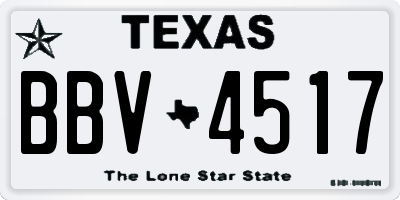 TX license plate BBV4517