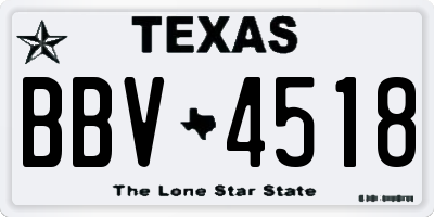 TX license plate BBV4518