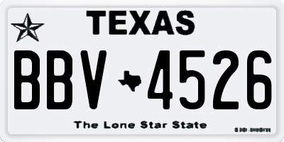 TX license plate BBV4526
