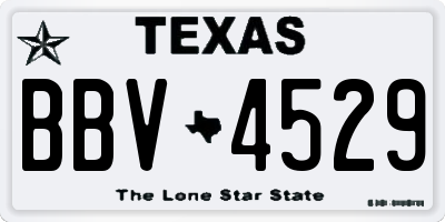 TX license plate BBV4529