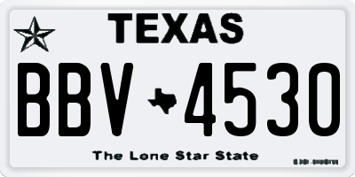 TX license plate BBV4530