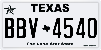 TX license plate BBV4540