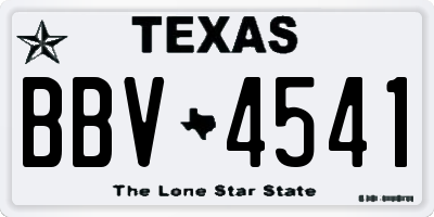 TX license plate BBV4541