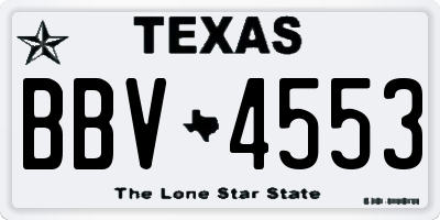 TX license plate BBV4553