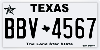 TX license plate BBV4567