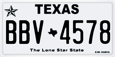 TX license plate BBV4578