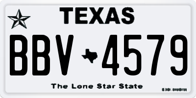 TX license plate BBV4579