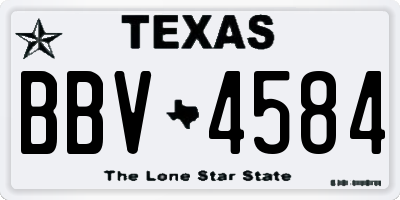 TX license plate BBV4584