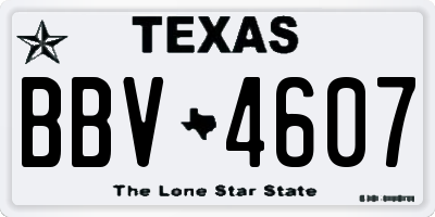 TX license plate BBV4607