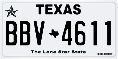 TX license plate BBV4611