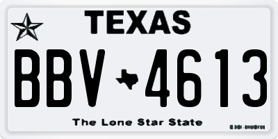 TX license plate BBV4613