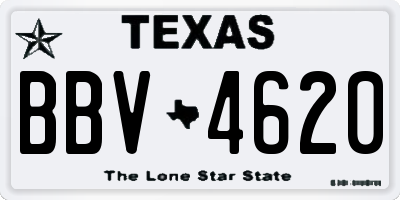 TX license plate BBV4620