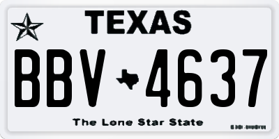TX license plate BBV4637