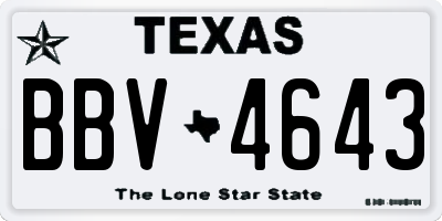 TX license plate BBV4643