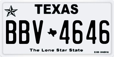 TX license plate BBV4646