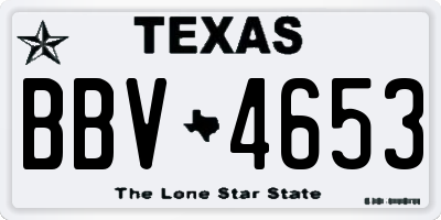 TX license plate BBV4653