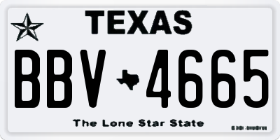 TX license plate BBV4665