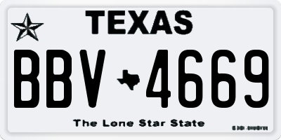 TX license plate BBV4669