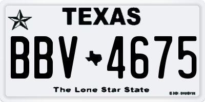 TX license plate BBV4675
