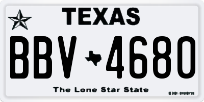 TX license plate BBV4680