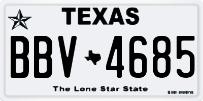 TX license plate BBV4685