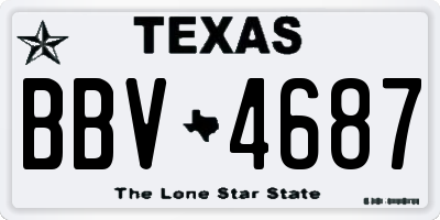 TX license plate BBV4687