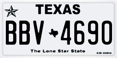 TX license plate BBV4690