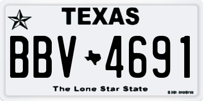 TX license plate BBV4691