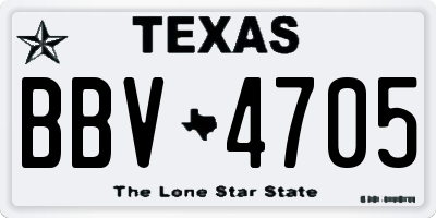 TX license plate BBV4705