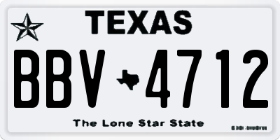 TX license plate BBV4712