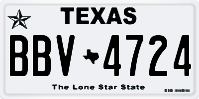 TX license plate BBV4724