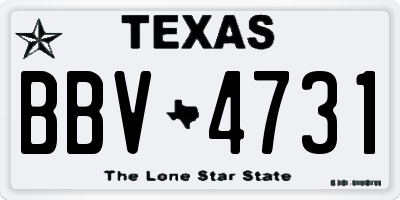 TX license plate BBV4731