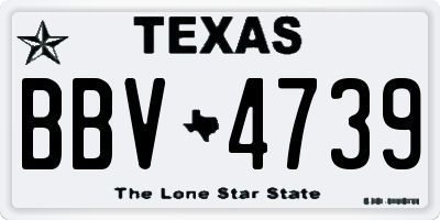TX license plate BBV4739