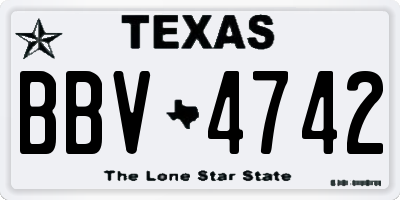 TX license plate BBV4742
