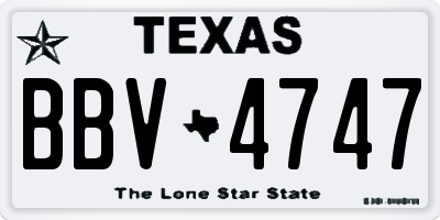 TX license plate BBV4747