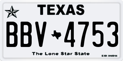 TX license plate BBV4753