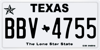 TX license plate BBV4755