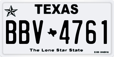TX license plate BBV4761