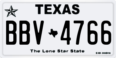 TX license plate BBV4766