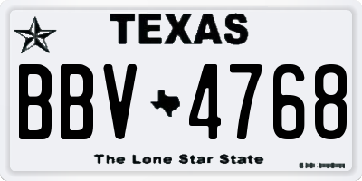 TX license plate BBV4768