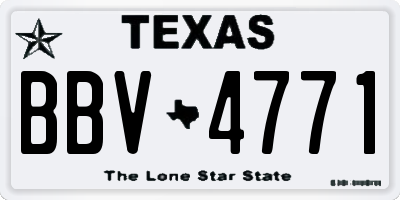 TX license plate BBV4771