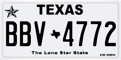 TX license plate BBV4772
