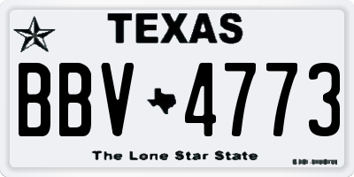 TX license plate BBV4773
