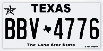 TX license plate BBV4776