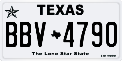 TX license plate BBV4790
